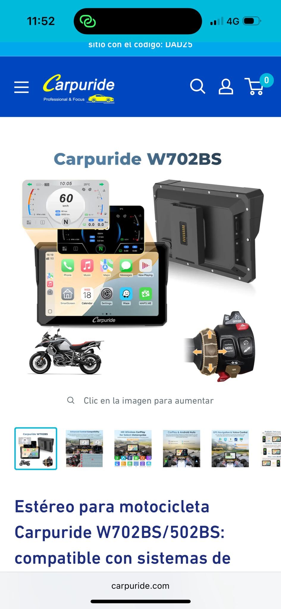 CarPlay para motocicletas BMW (W702BS) - Imagen 2