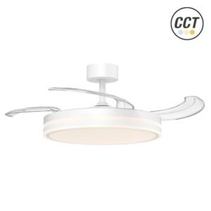 VENTILADOR TECHO RETRÁCTIL BLANCO LED REGULABLE 3 ASPAS KÜKEN